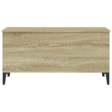 Coffee Table Sonoma Oak 90x44.5x45 cm Engineered Wood - Close-Up Angle