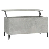 Coffee Table Concrete Grey 90x44.5x45 cm Engineered Wood - Front View