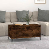 Coffee Table Smoked Oak 90x44.5x45 cm Engineered Wood - Side View