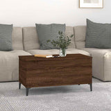 Coffee Table Brown Oak 90x44.5x45 cm Engineered Wood - Side View
