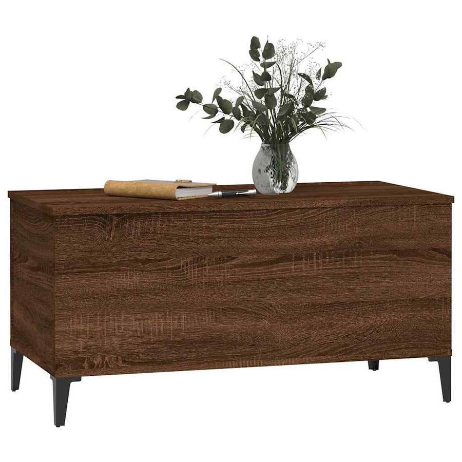 Coffee Table Brown Oak 90x44.5x45 cm Engineered Wood