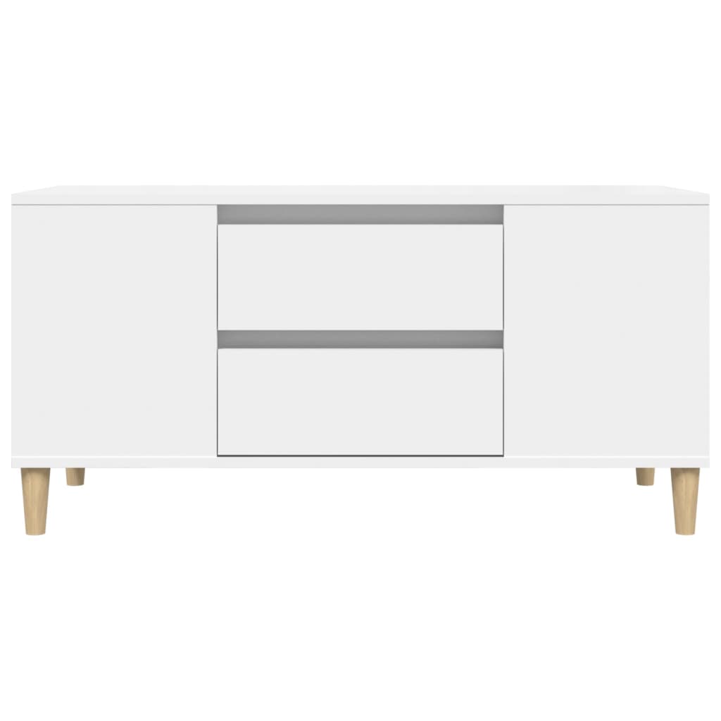 TV Cabinet White 102x44.5x50 cm Engineered Wood