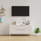 TV Cabinet High Gloss White 102x44.5x50 cm Engineered Wood - Side View