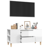 TV Cabinet High Gloss White 102x44.5x50 cm Engineered Wood - 45-Degree Angle