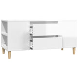 TV Cabinet High Gloss White 102x44.5x50 cm Engineered Wood - Rear View