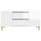 TV Cabinet High Gloss White 102x44.5x50 cm Engineered Wood - Close-Up Angle