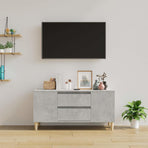 TV Cabinet Concrete Grey 102x44.5x50 cm Engineered Wood