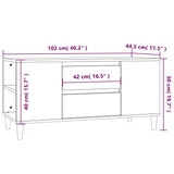 TV Cabinet Smoked Oak 102x44.5x50 cm Engineered Wood