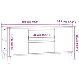 TV Cabinet Grey Sonoma 102x44.5x50 cm Engineered Wood - Extra Image