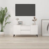 TV Cabinet High Gloss White 102x44.5x50 cm Engineered Wood - Side View