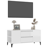 TV Cabinet High Gloss White 102x44.5x50 cm Engineered Wood - Top-Down View