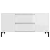 TV Cabinet High Gloss White 102x44.5x50 cm Engineered Wood - Rear View