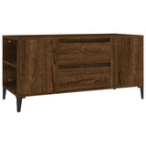 TV Cabinet Brown Oak 102x44.5x50 cm Engineered Wood - Front View