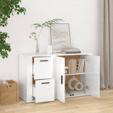 Sideboard High Gloss White 100x33x59.5 cm Engineered Wood - Side View
