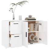 Sideboard High Gloss White 100x33x59.5 cm Engineered Wood - 45-Degree Angle