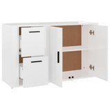 Sideboard High Gloss White 100x33x59.5 cm Engineered Wood - Low Angle