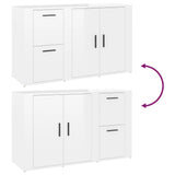 Sideboard High Gloss White 100x33x59.5 cm Engineered Wood - Extra Image
