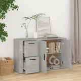 Sideboard Concrete Grey 100x33x59.5 cm Engineered Wood - Side View
