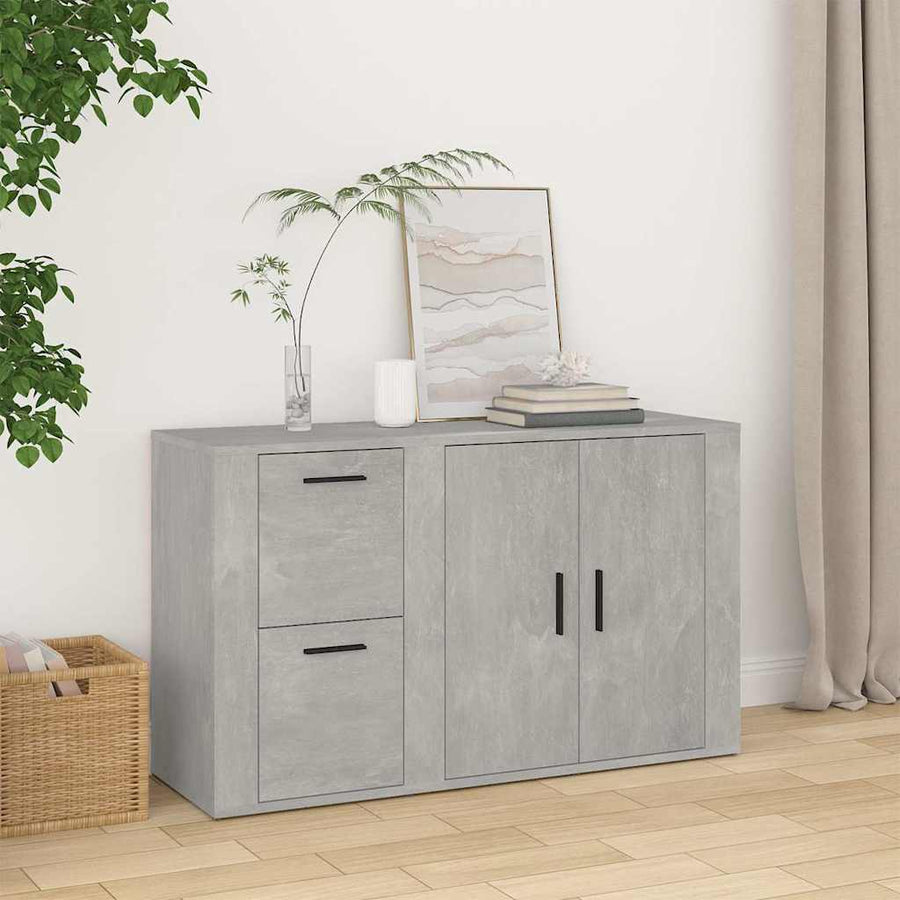 Sideboard Concrete Grey 100x33x59.5 cm Engineered Wood