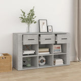 Sideboard Concrete Grey 100x30x59.5 cm Engineered Wood - Side View