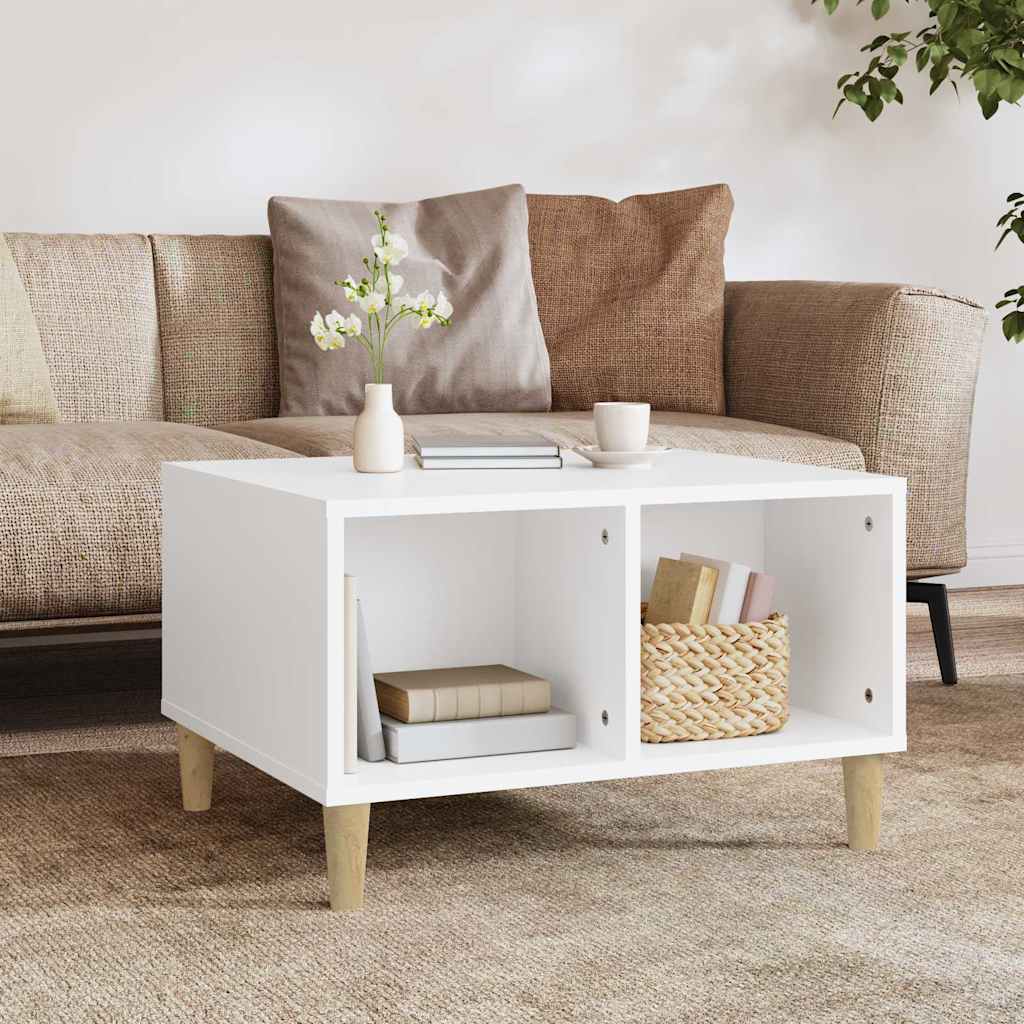 Coffee Table White 60x50x36.5 cm Engineered Wood