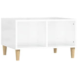 Coffee Table High Gloss White 60x50x36.5 cm Engineered Wood - Front View