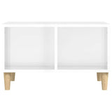 Coffee Table High Gloss White 60x50x36.5 cm Engineered Wood - 45-Degree Angle