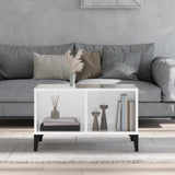 Coffee Table High Gloss White 60x50x36.5 cm Engineered Wood - Side View