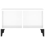 Coffee Table High Gloss White 60x50x36.5 cm Engineered Wood - 45-Degree Angle