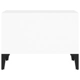 Coffee Table High Gloss White 60x50x36.5 cm Engineered Wood - Rear View