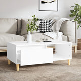 Coffee Table White 90x50x36.5 cm Engineered Wood - Side View