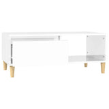 Coffee Table High Gloss White 90x50x36.5 cm Engineered Wood - Rear View
