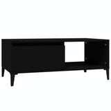 Coffee Table Black 90x50x36.5 cm Engineered Wood - Front View