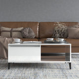 Coffee Table High Gloss White 90x50x36.5 cm Engineered Wood - Side View