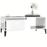 Coffee Table High Gloss White 90x50x36.5 cm Engineered Wood - Top-Down View