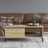 Coffee Table Sonoma Oak 90x50x36.5 cm Engineered Wood - Side View