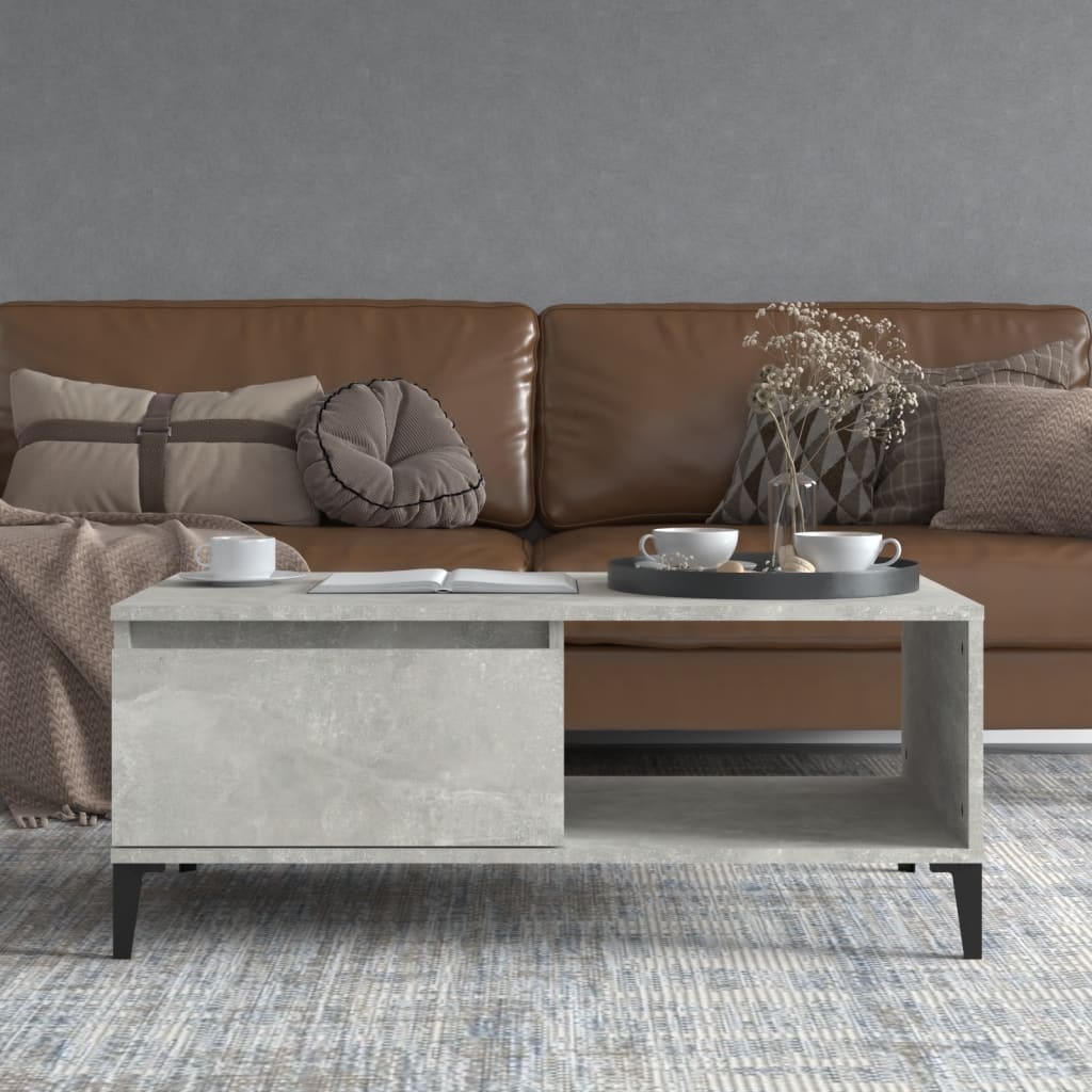 Coffee Table Concrete Grey 90x50x36.5 cm Engineered Wood