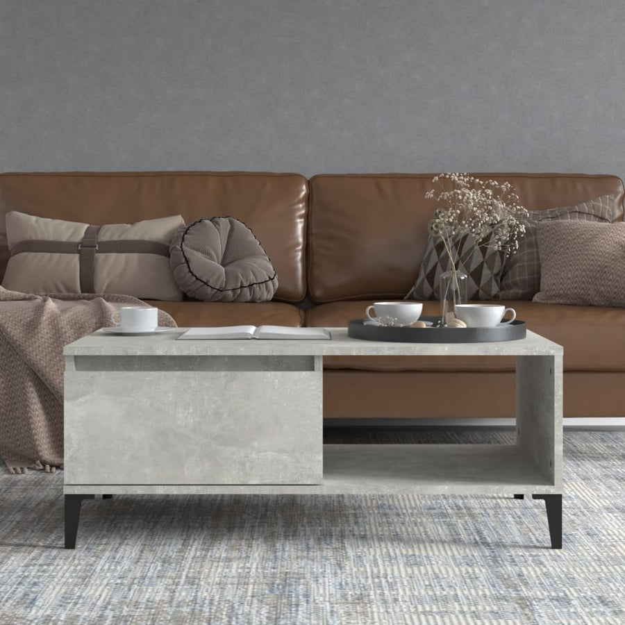 Coffee Table Concrete Grey 90x50x36.5 cm Engineered Wood
