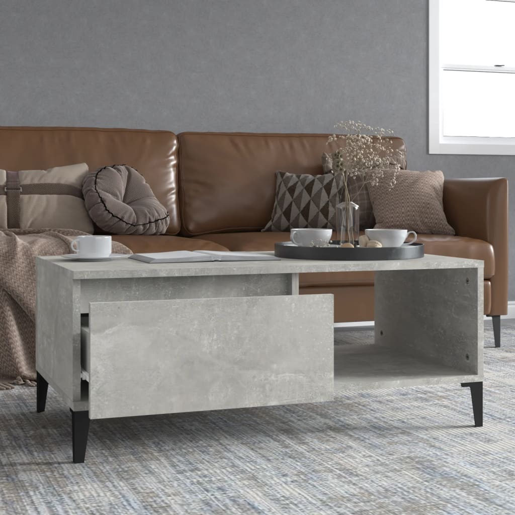 Coffee Table Concrete Grey 90x50x36.5 cm Engineered Wood
