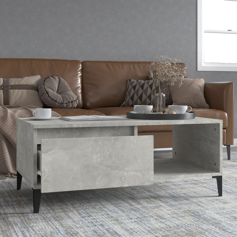 Coffee Table Concrete Grey 90x50x36.5 cm Engineered Wood