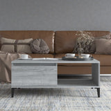 Coffee Table Grey Sonoma 90x50x36.5 cm Engineered Wood - Side View