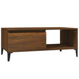 Coffee Table Brown Oak 90x50x36.5 cm Engineered Wood - Front View