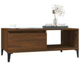 Coffee Table Brown Oak 90x50x36.5 cm Engineered Wood - Top-Down View