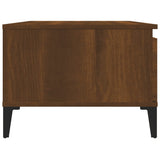Coffee Table Brown Oak 90x50x36.5 cm Engineered Wood - Rear View