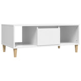 Coffee Table White 90x50x36.5 cm Engineered Wood - Front View