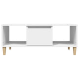 Coffee Table White 90x50x36.5 cm Engineered Wood - Close-Up Angle