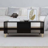 Coffee Table Black 90x50x36.5 cm Engineered Wood - Side View
