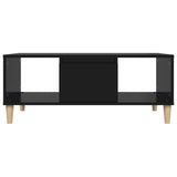 Coffee Table Black 90x50x36.5 cm Engineered Wood - Close-Up Angle