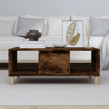 Coffee Table Smoked Oak 90x50x36.5 cm Engineered Wood - Side View