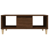 Coffee Table Brown Oak 90x50x36.5 cm Engineered Wood - Close-Up Angle